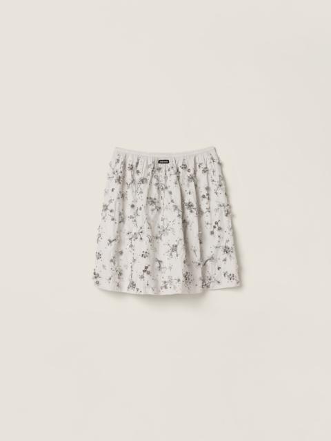 Miu Miu Embroidered duchesse skirt