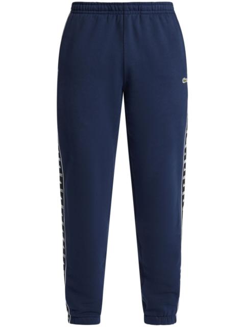 LACOSTE logo-tape cotton-blend track pants