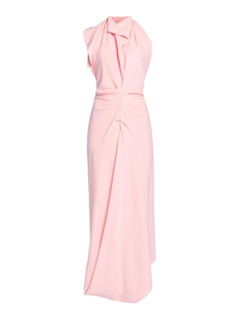 Victoria Beckham Open-Back Scarf-Detailed Midi Dress pink