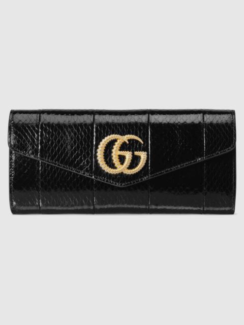 GUCCI Broadway snakeskin clutch with Double G