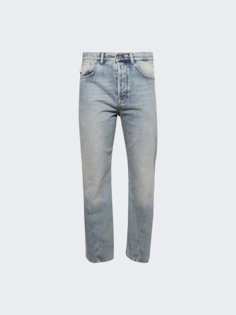 Lanvin Twisted Straight Leg Jeans Light Blue