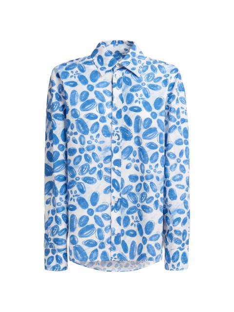 floral-print cotton shirt