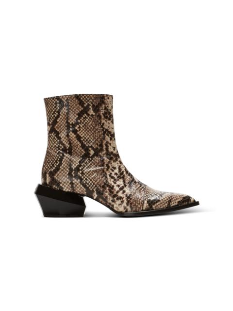 Billy snakeskin-effect leather ankle boots