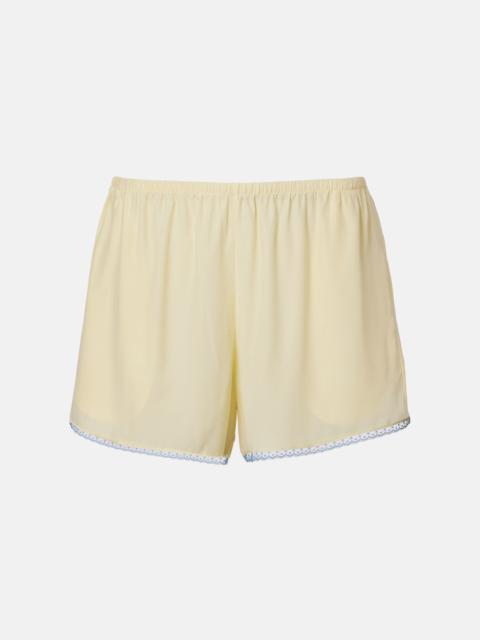 SIR. Lace-trimmed silk shorts