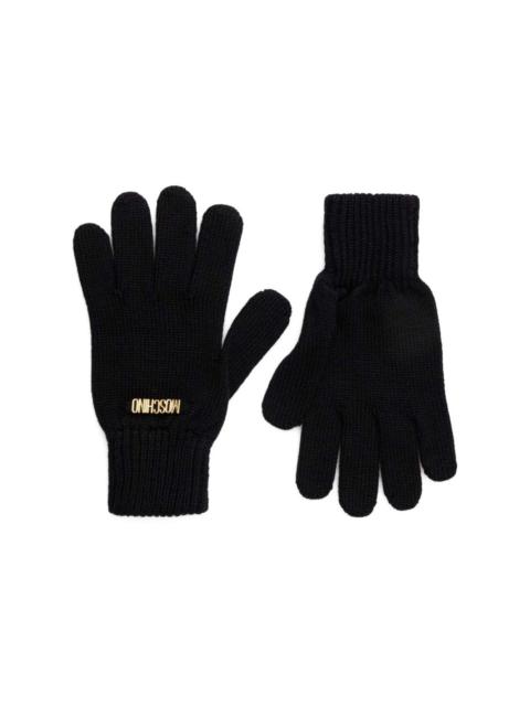 Moschino logo-lettering gloves
