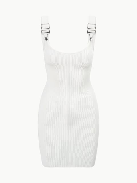 STAUD + WRANGLER THE OVERALL RIB TANK DRESS WHITE