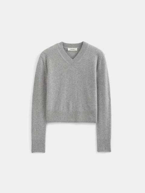 EVERLANE CASHMERE CROPPED HIGH-V SWEATER