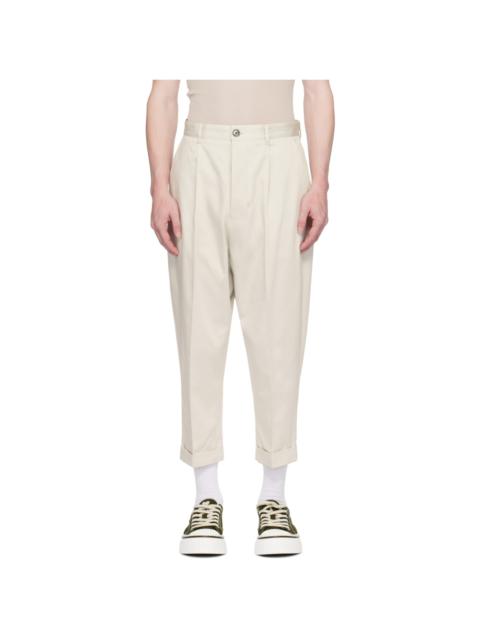 AMI Paris Off-White Carrot-Fit Trousers