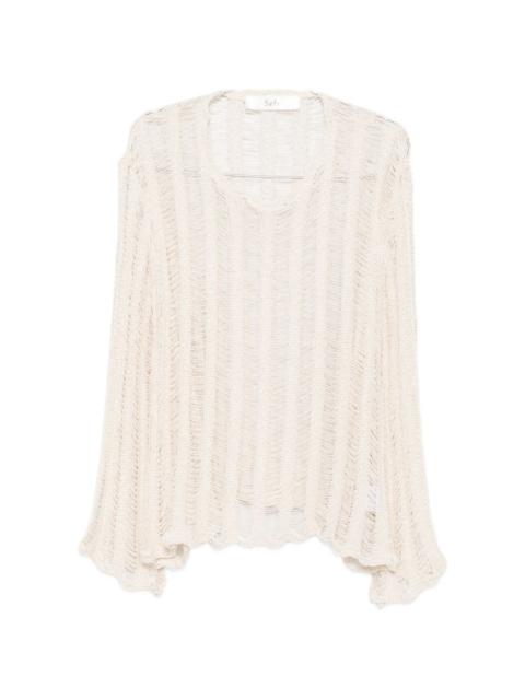 Séfr Aetas ladder-knit long-sleeve sweater