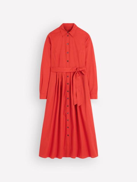 BODEN Alexa Cotton Midi Shirt Dress-Blood Orange