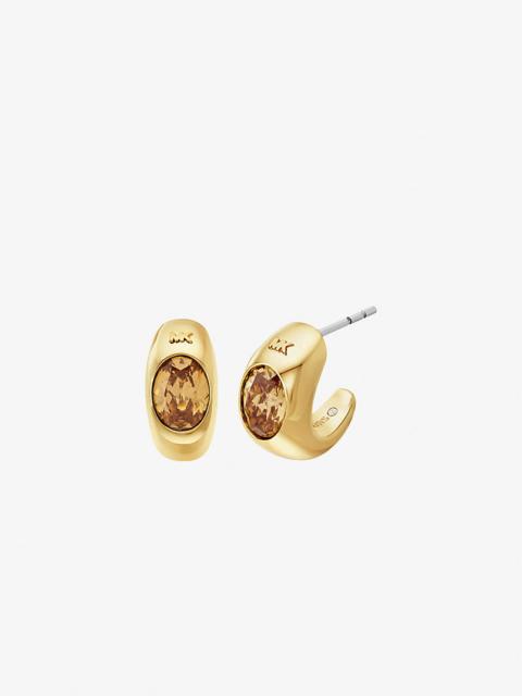 MICHAEL KORS Precious Metal-Plated Cubic Zirconia Huggie Hoop Earrings