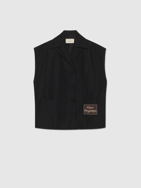 GUCCI Faille oversize vest with Gucci Orgasmique