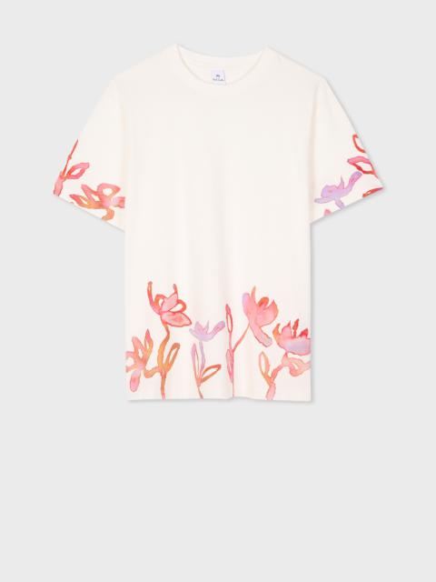 Paul Smith Women's White 'Oleander' Print T-Shirt