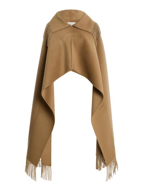 RÓHE Fringed Wool Poncho brown