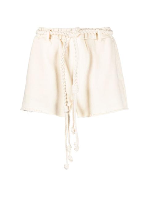 Alanui braided-belt cotton shorts