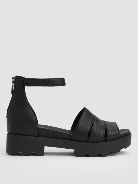 EILEEN FISHER Heir Tumbled Leather Wedge Sandal