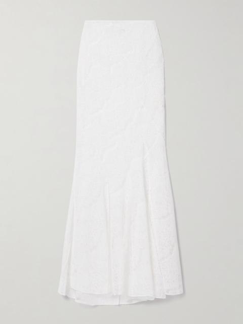A.W.A.K.E. MODE Recycled-lace maxi skirt White