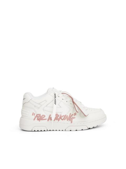 Off-White Out of Office "For WALKING" Leather Sneaker in White/Pink