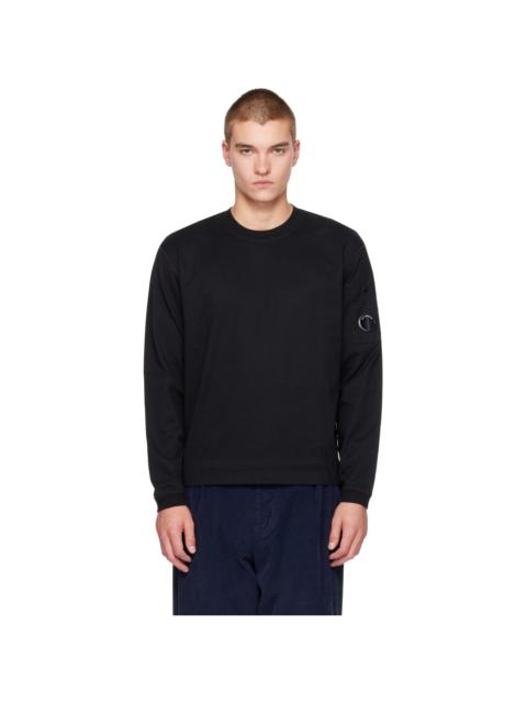 C.P. Company Black 30/2 Mercerized Jersey Twisted Lens Long Sleeve T-shirt