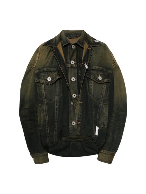 layered denim jacket
