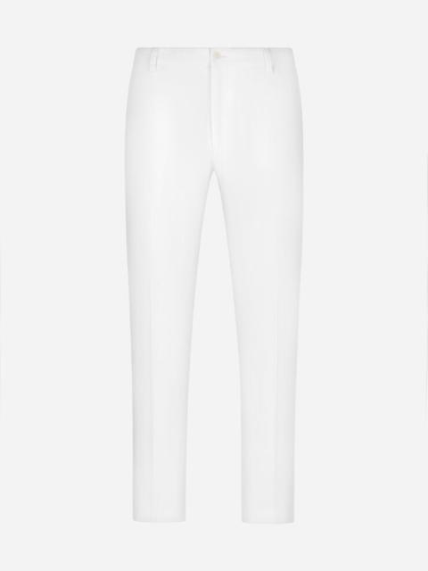Dolce & Gabbana Stretch cotton pants with DG patch