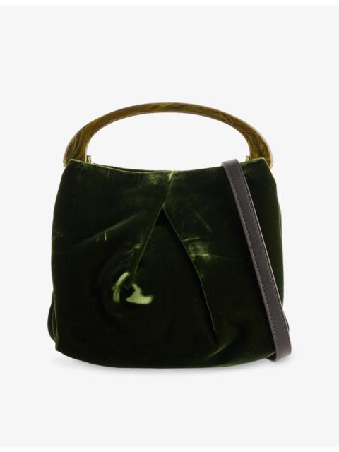 Dries Van Noten Small Cotton-Velvet Top-Handle Bag