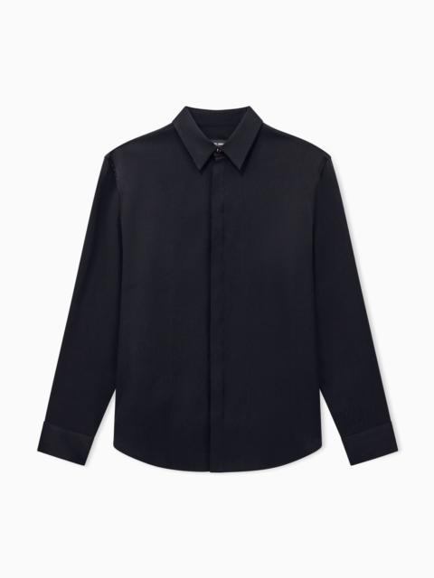 GIORGIO ARMANI REGULAR FIT SHIRT GIORGIO'S IN HAMMERED SILK SATIN
