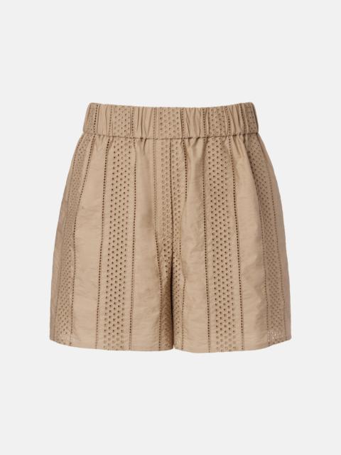 Brunello Cucinelli Broderie anglaise cotton-blend shorts