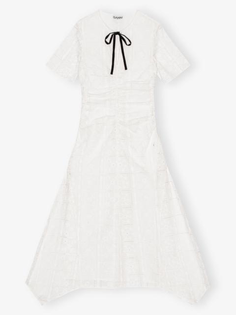 WHITE BRODERIE ANGLAISE LONG DRESS