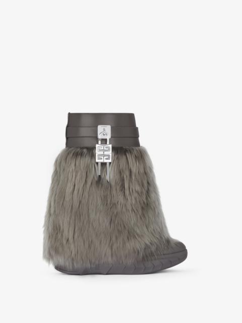 Givenchy SHARK LOCK BIKER ANKLE BOOTS IN ALPACA