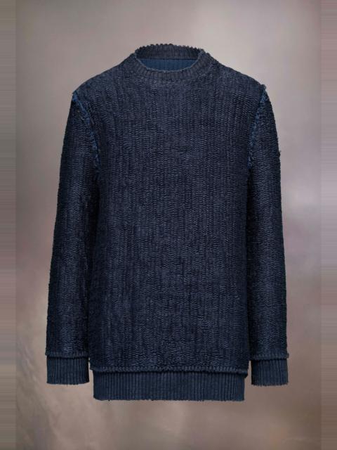 Raw woven knit sweatshirt
