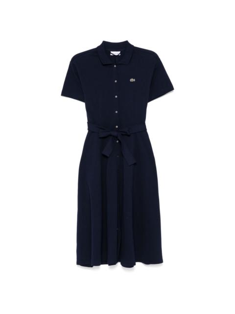 LACOSTE mini-piqué polo dress