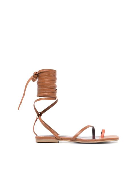 STAUD Nicola leather gladiator sandals
