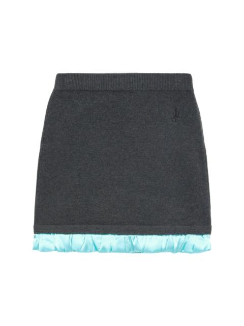 satin-trim skirt