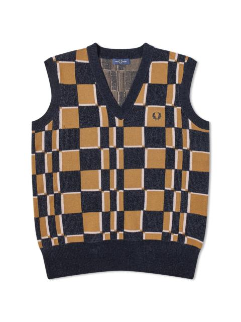 Fred Perry Fred Perry Glitch Chequerboard Knit Vest