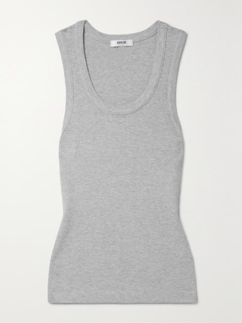 AGOLDE Poppy Ribbed Stretch Organic Cotton And Tencel Lyocell-blend Jersey Tank