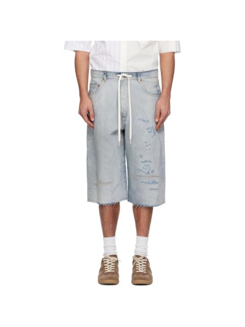 MM6 Maison Margiela Blue Drawstring Denim Shorts
