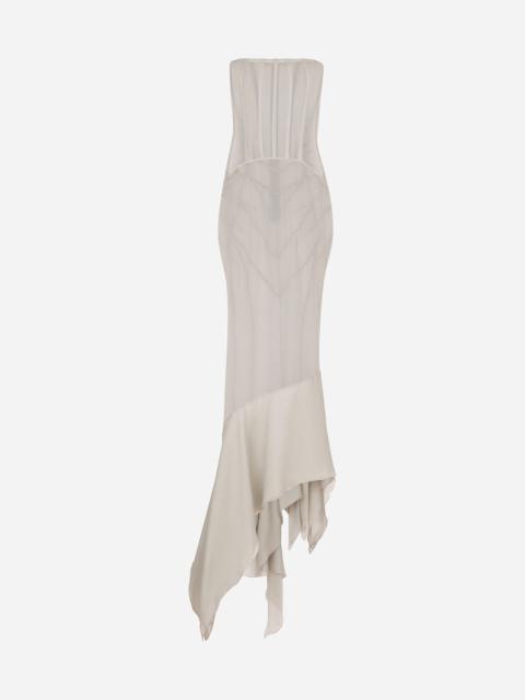 Long silk georgette dress