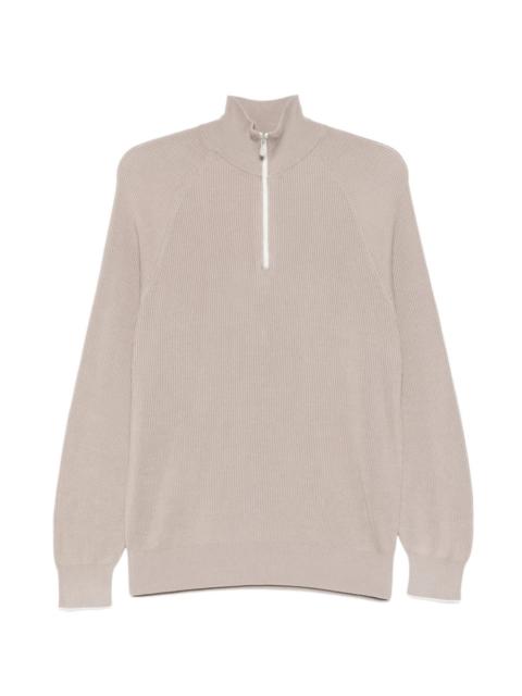 Brunello Cucinelli ribbed half-zip sweater