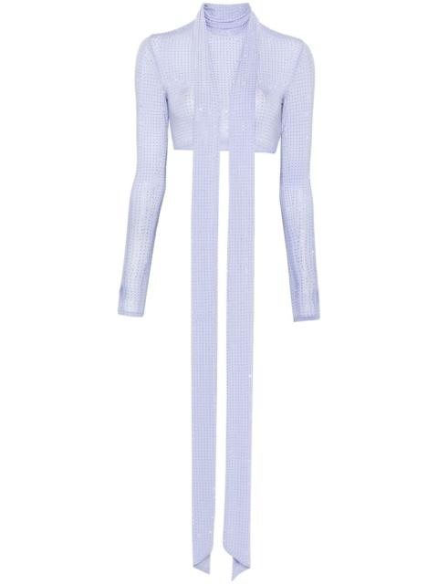 ALEX PERRY long-sleeve scarf crop top