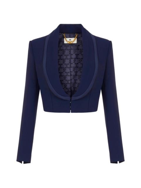 ELISABETTA FRANCHI jacket made of lightweight crêpe and satin fabrics with peplum