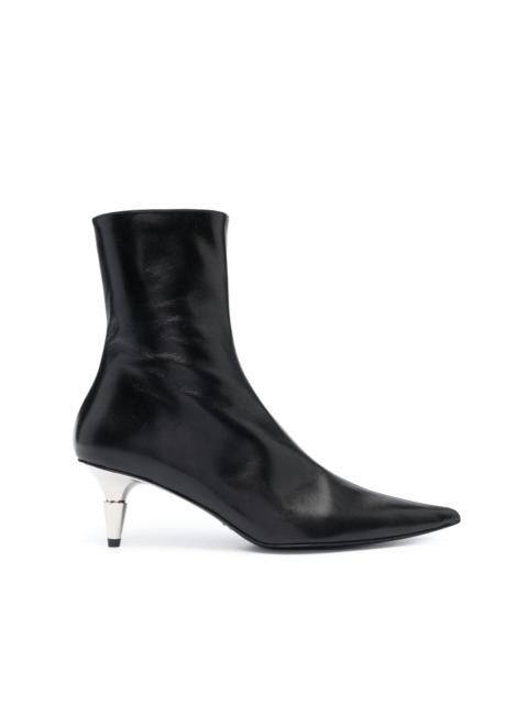 Spike pointed-toe ankle boots