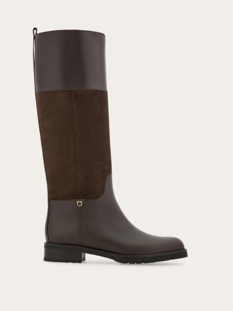 FERRAGAMO Knee high Gancini ornament boot