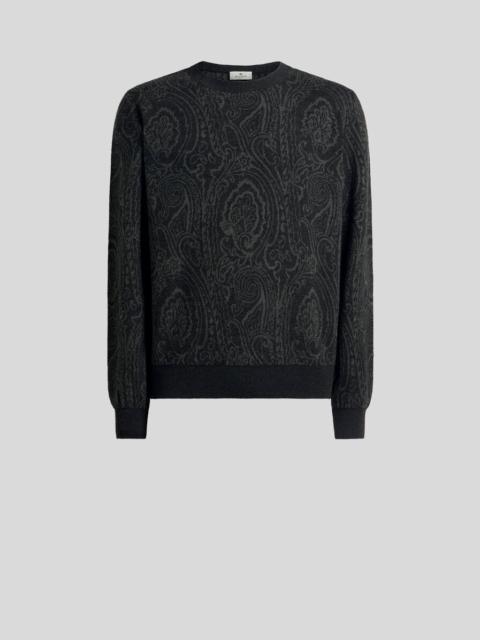 Etro WOOL-BLEND JACQUARD SWEATER WITH ARNICA MOTIF