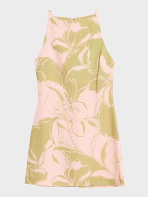 MISA Ellu Linen-Blend Mini Dress