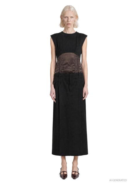 Marni Contrast Wool And Satin Dress