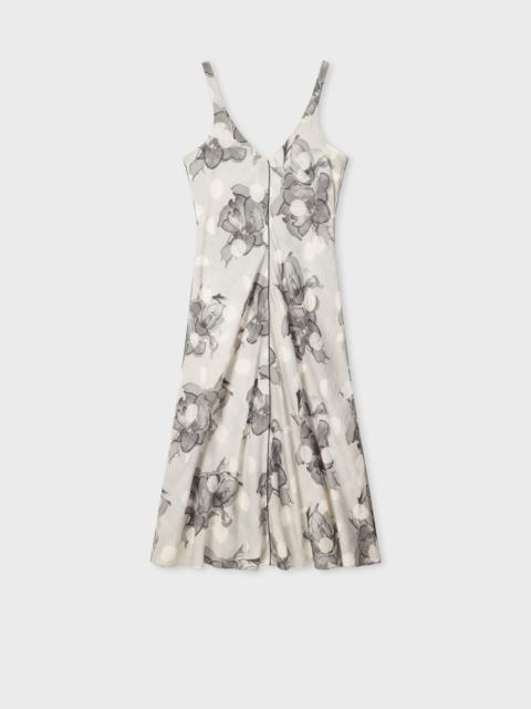 Paul Smith Women's Grey 'Blurred Polka Dot Floral' Dress