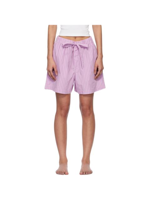 TEKLA Purple & Pink Poplin Pyjama Shorts