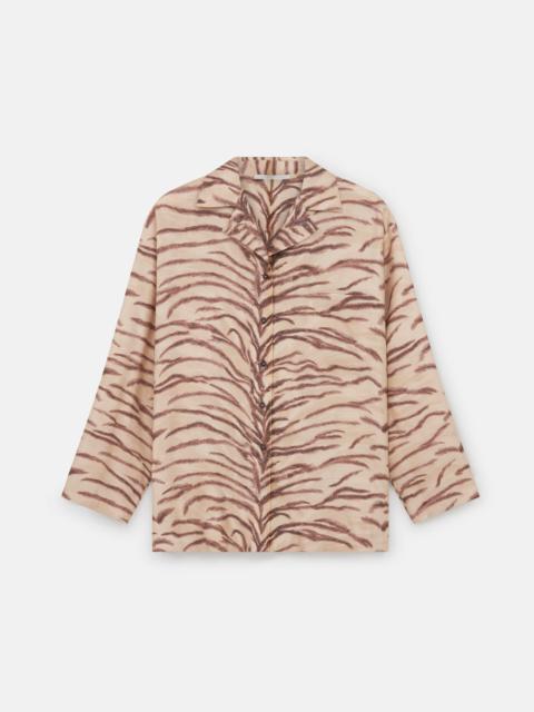 Tiger Print Wide-Sleeve Shirt