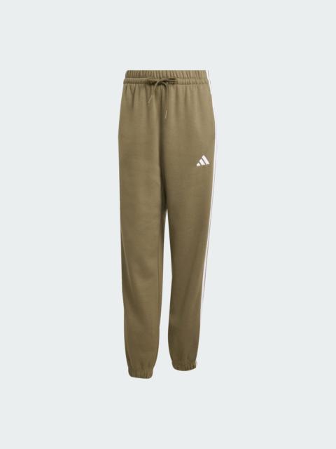 adidas Essentials 3-Stripes Fleece Loose-Fit Pants